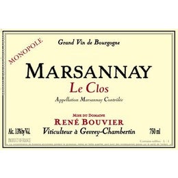 Rene Bouvier Marsannay Le Clos Monopole, Cote de Nuits, France 2022