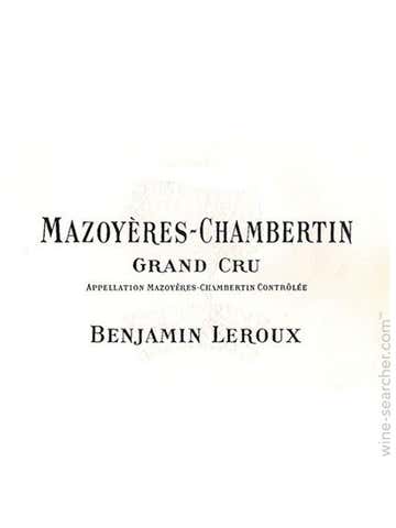 Benjamin Leroux Mazoyeres-Chambertin Grand Cru, Cote de Nuits, France 2014