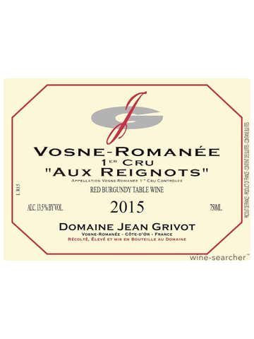 Domaine Jean Grivot Aux Reignots, Vosne-Romanee Premier Cru, France 2015