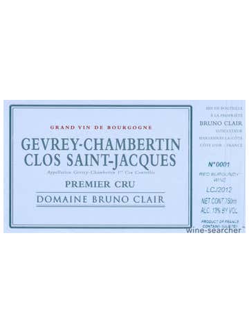Domaine Bruno Clair Clos-Saint-Jacques, Gevrey-Chambertin Premier Cru, 2009