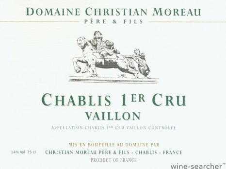 Domaine Christian Moreau Pere & Fils Vaillons, Chablis Premier Cru, France 2023