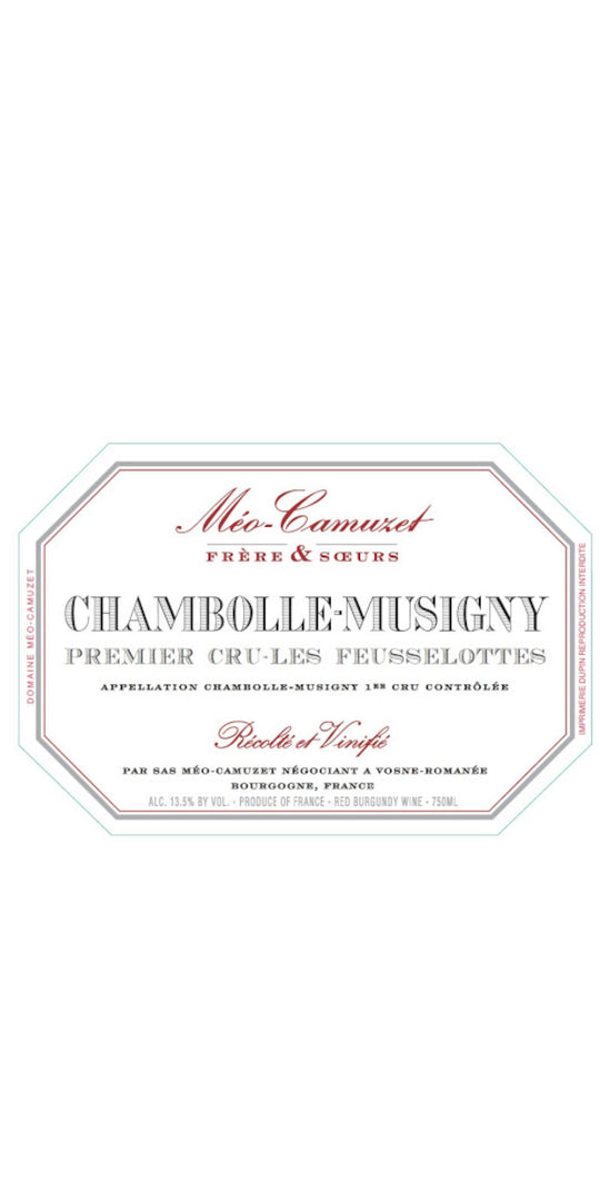 Meo-Camuzet Les Feusselottes, Chambolle-Musigny Premier Cru, 2013 6 x 75cl IN-BOND