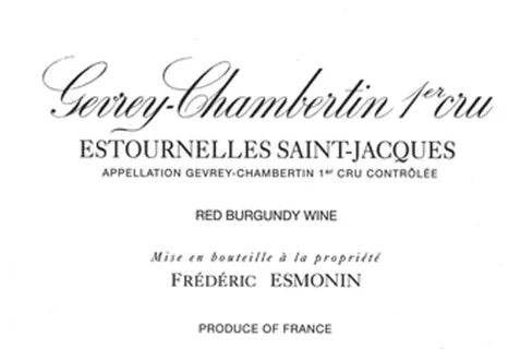 Frederic Esmonin Estournelles-Saint-Jacques, Gevrey-Chambertin Premier Cru, France 2017 12 x 75cl IN-BOND