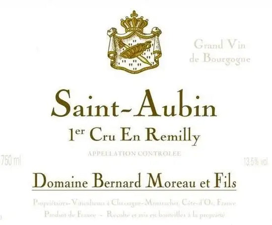 Domaine Bernard Moreau et Fils En Remilly, Saint-Aubin Premier Cru, France 2019 PRE-ARRIVAL