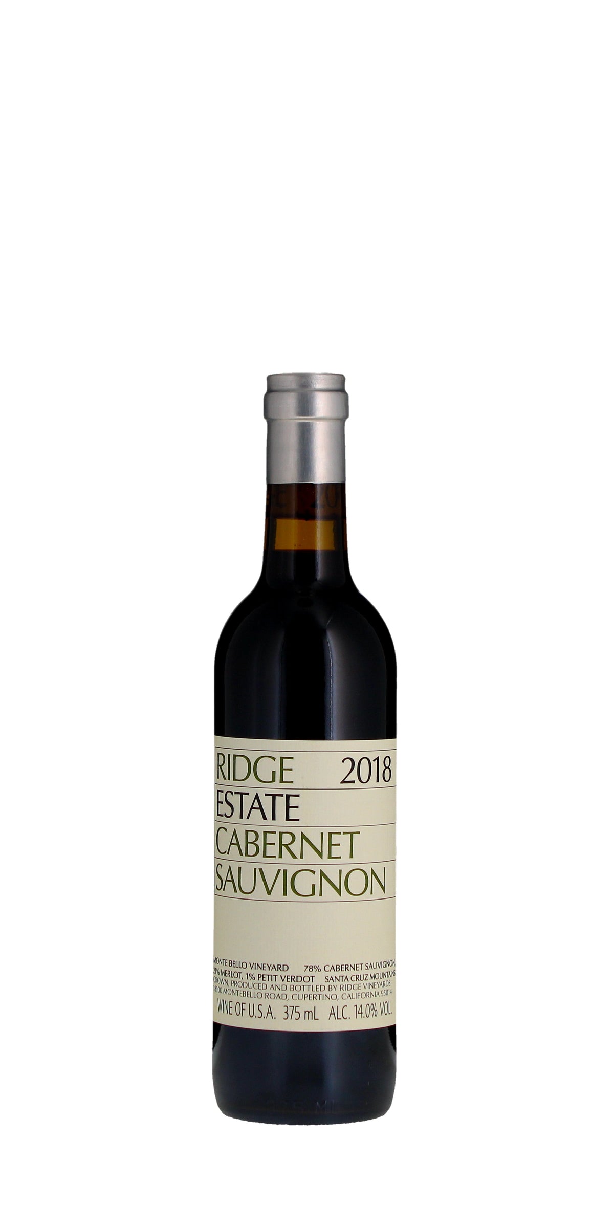 Ridge Vineyards Estate Cabernet Sauvignon, Santa Cruz, 2019, 375ml Half Bottle