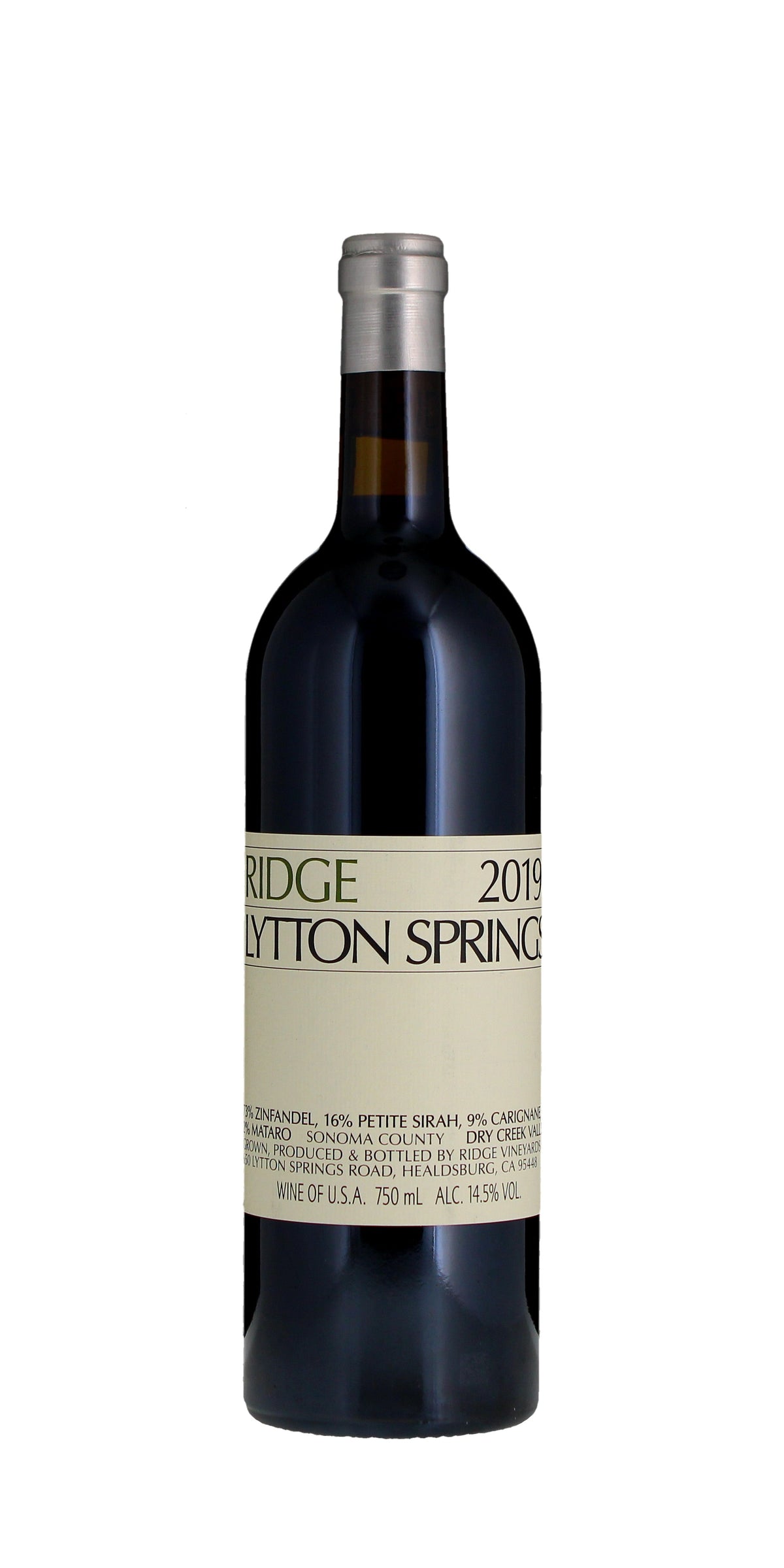 Ridge Vineyards, Lytton Springs, Dry Creek Valley, 2020