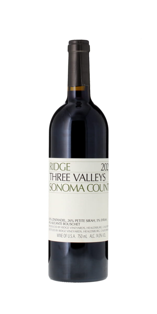 Ridge Vineyards 'Three Valleys' Red, Sonoma County, USA 2023