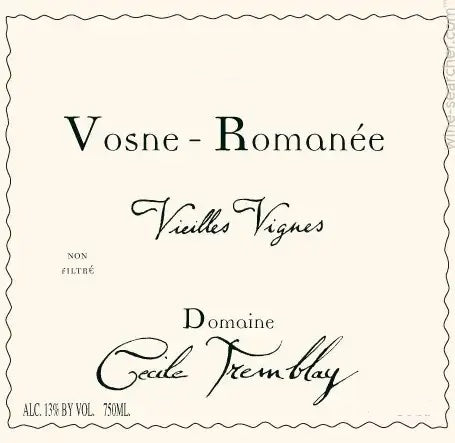 Domaine Cecile Tremblay Vosne-Romanee Vieilles Vignes, Burgundy, France 2023