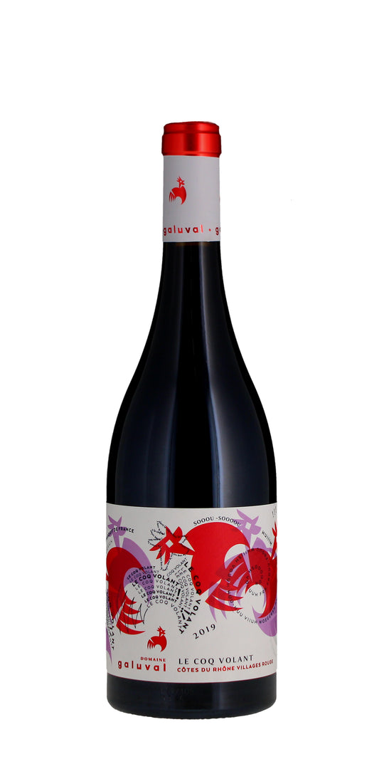 Domaine Galuval, Cotes du Rhone Villages Rouge, Le Coq Volant, 2023