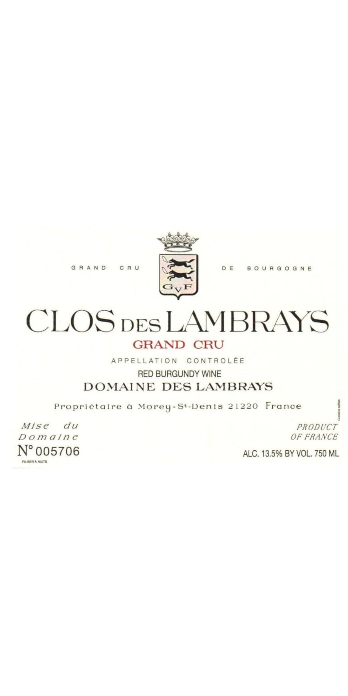 Domaine de Lambrays, Clos de Lambrays Grand Cru, Cote d'Or 2018, Magnum, 150cl