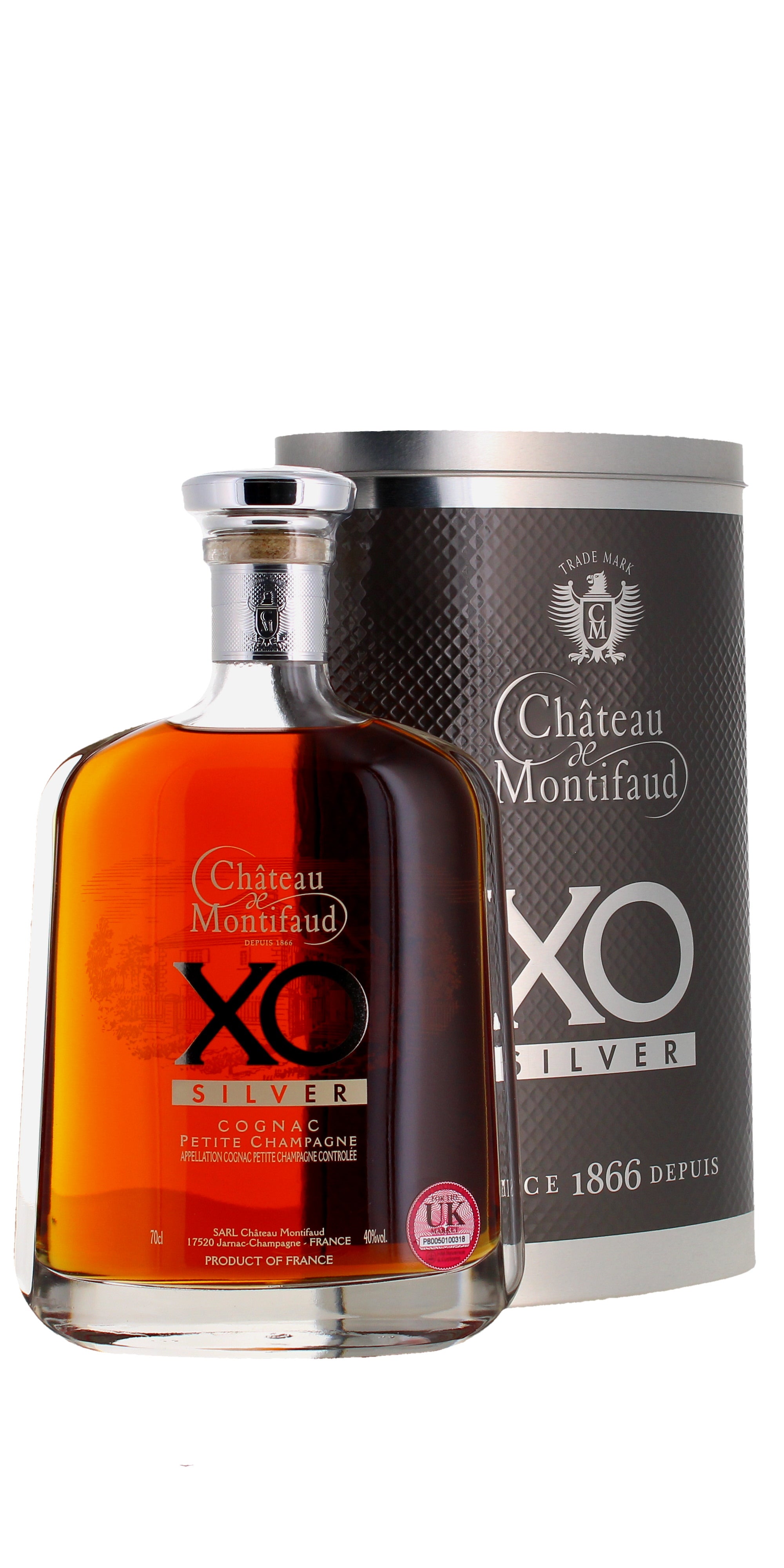 Chateau de Montifaud Brandy XO Silver Decanter