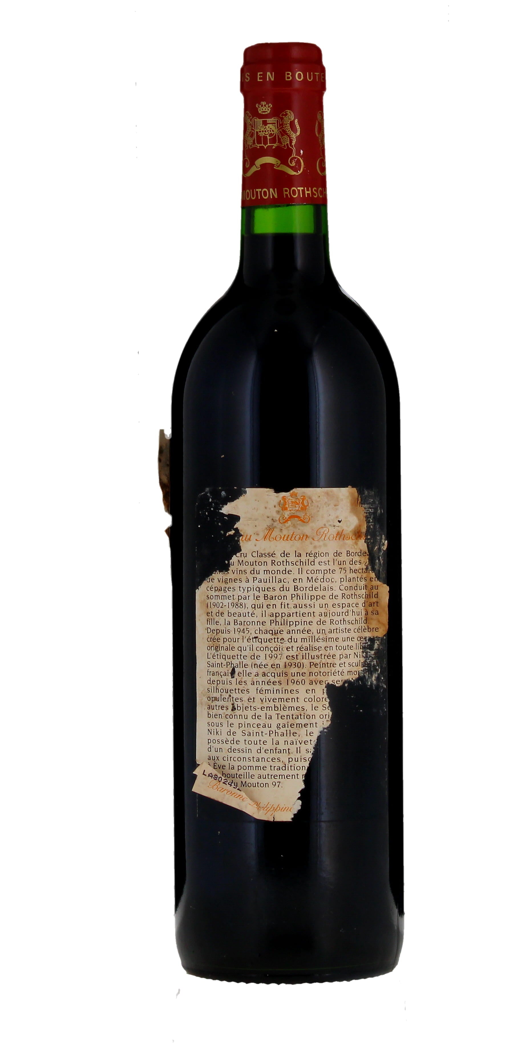 Chateau Mouton Rothschild, Pauillac, Bordeaux, 1997 (Damaged Label, Perfect fill)