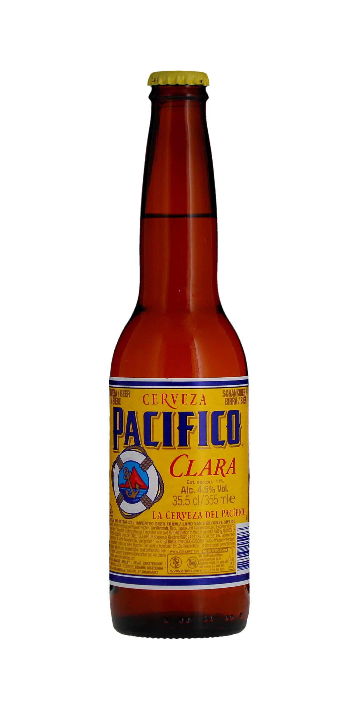Pacifico Clara, Mexican Lager 4.5% 330ml Bottle