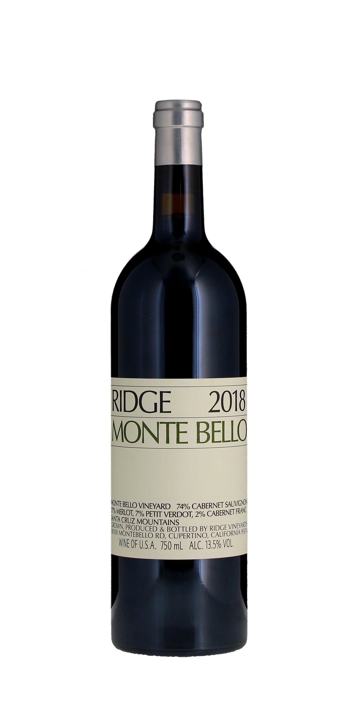 Ridge Vineyards, Monte Bello, Santa Cruz Mountains, 2018