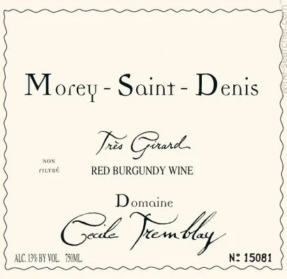 Domaine Cecile Tremblay Morey-Saint-Denis Tres Girard, 2023